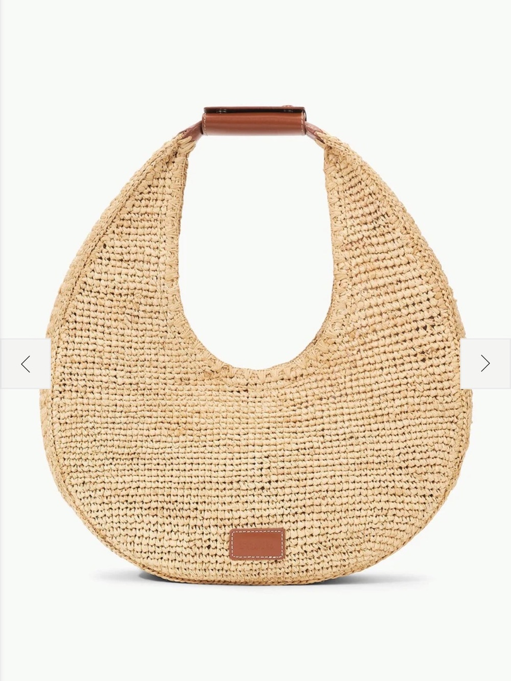 STAUD Large Moon Raffia Shoulder Bag - Picture 1 of 3